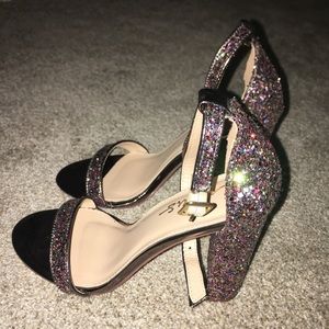 Lulus multi colored glitter heels